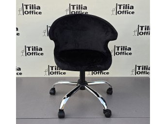 Coket Çalışma Koltuğu Krom Yonca Ayak Siyah